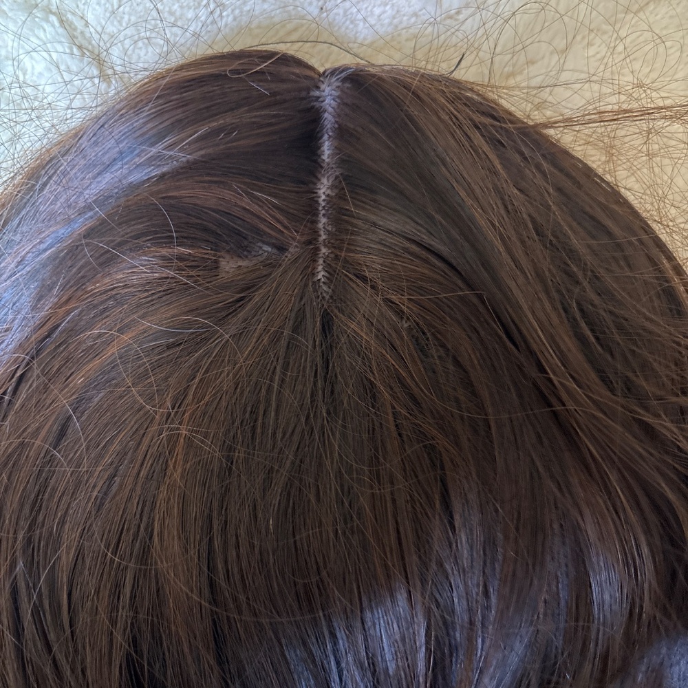 24” Reddish Brown Wavy Hair Topper 4 Clips - Picture 4 of 4